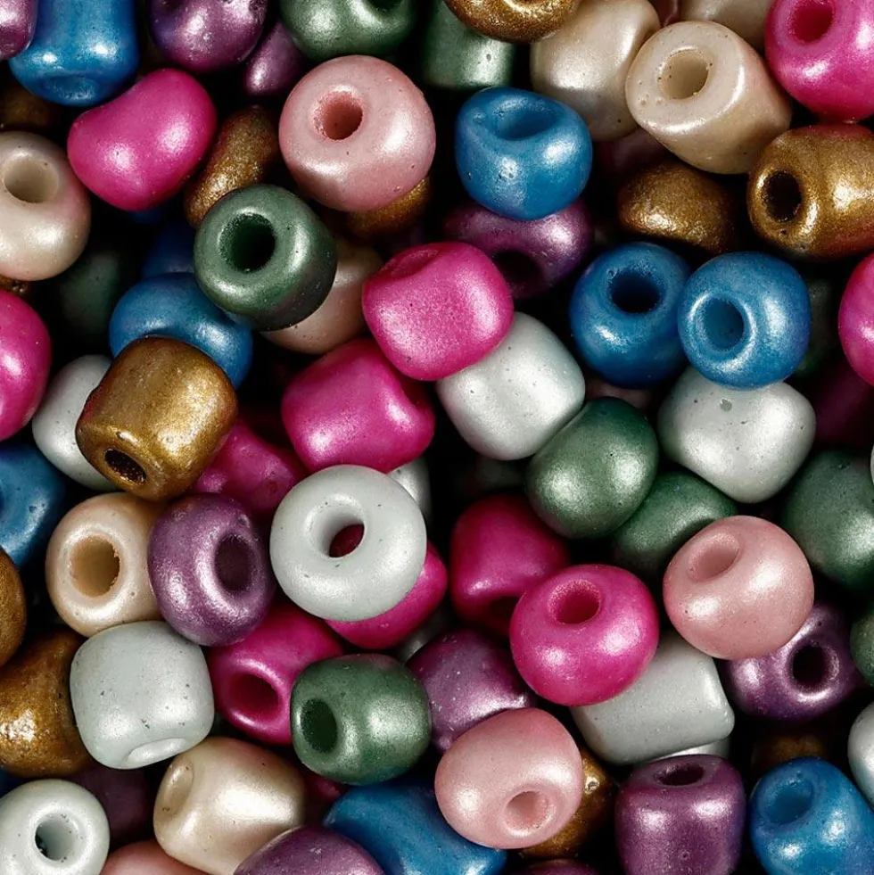 Abalorios de cristal 5mm. 130gr. colores metalizados