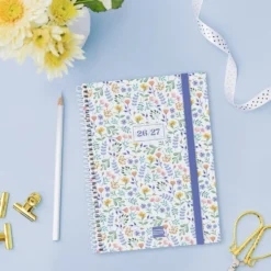 Agenda cuarto secundaria semana vista horizontal Fiori 2026-2027