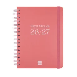 Agenda cuarto semana vista horizontal Cosmo rojo 2026-2027