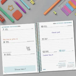 Agenda cuarto semana vista horizontal Diva Colors 2026-2027