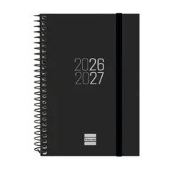 Agenda E8 semana vista horizontal Espir negro 2026-2027