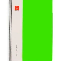Bloc A4 color verde pauta 3mm. 80 hojas serie Plus