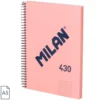 Bloc A5 tapa dura cuadro 5x5mm 80 hojas rosa serie 1918 Milan