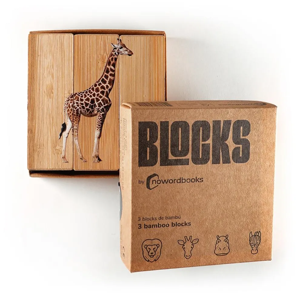 BLOCKS Puzzle rompecabezas de 3 piezas animales de la sabana