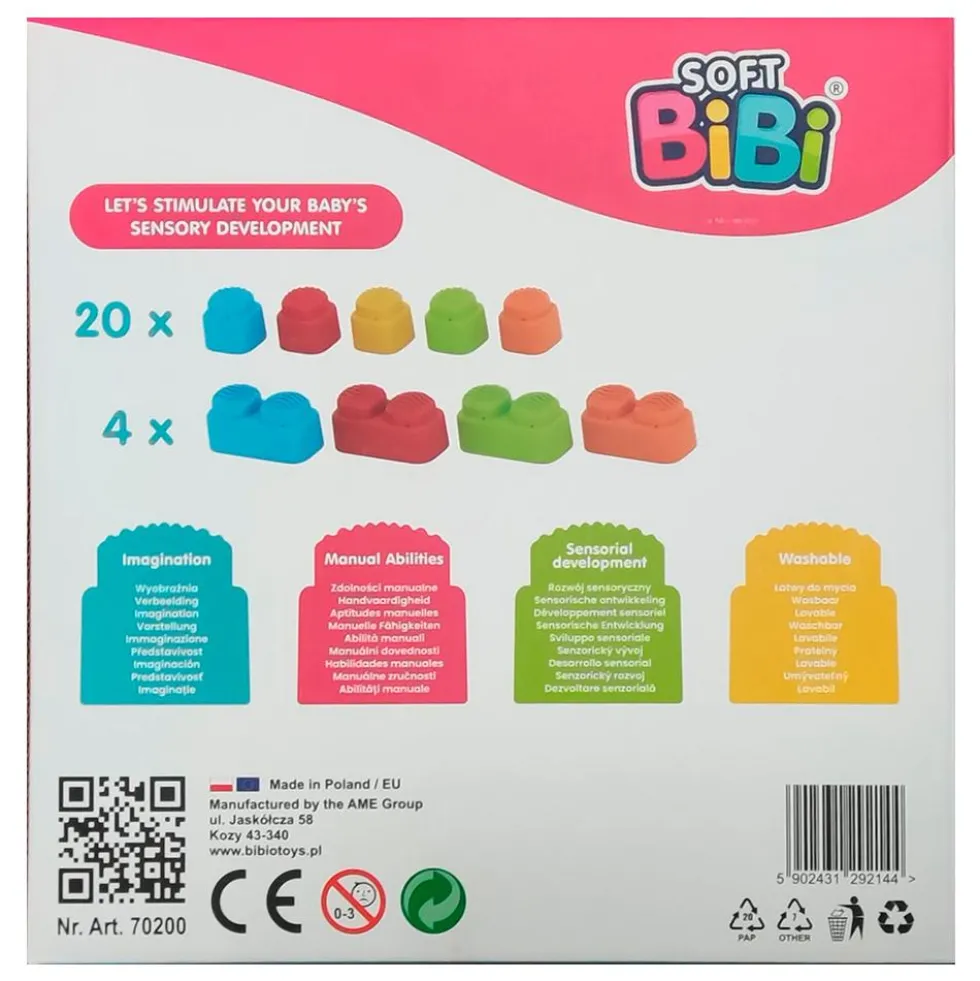 Bloques de construcción Sensory Blocks Bibi Soft 24 piezas