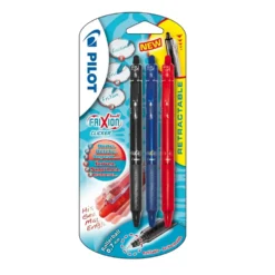Bolígrafo Frixion Clicker 1 tinta negra, 1 azul y 1 roja