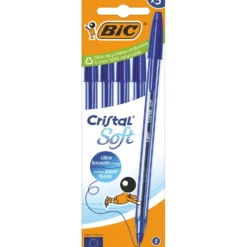 Bolígrafo tinta azul 4 unidades Bic Cristal Soft
