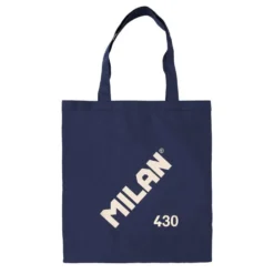 Bolsa de tela tote bag color azul marino serie 1918