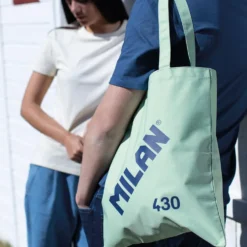 Bolsa de tela tote bag color verde serie 1918