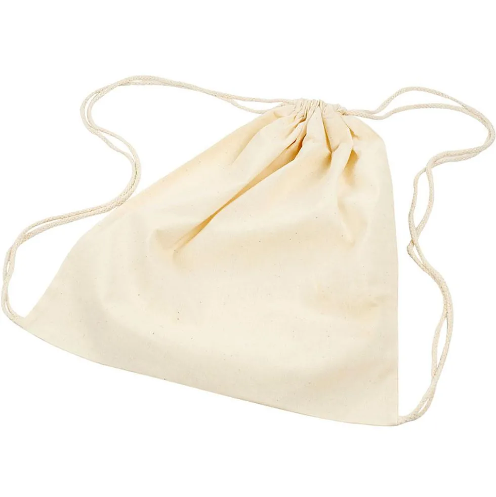 Bolsa saco algodón color natural claro 37x41cm