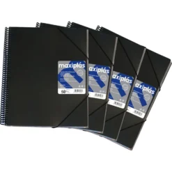 Carpeta A4 40 fundas color negro opaco Maxiplás