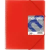 Carpeta A4 20 fundas color rojo Maxiplás