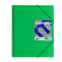 Carpeta A4 20 fundas color verde Maxiplás