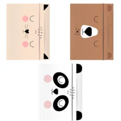Carpeta A5 3 solapas tacto suave BEBE Friends con goma oso, gato, panda surtidos