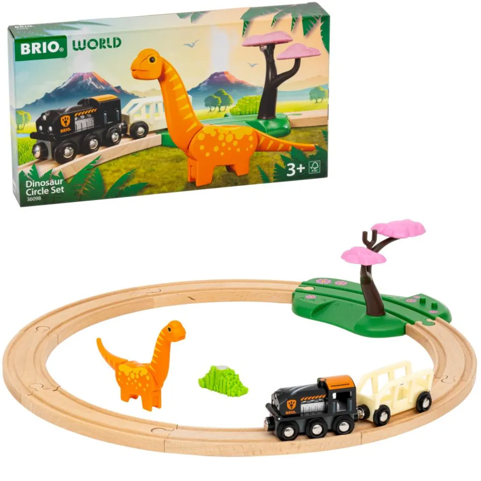 Circuito tren circular Jurásico madera
