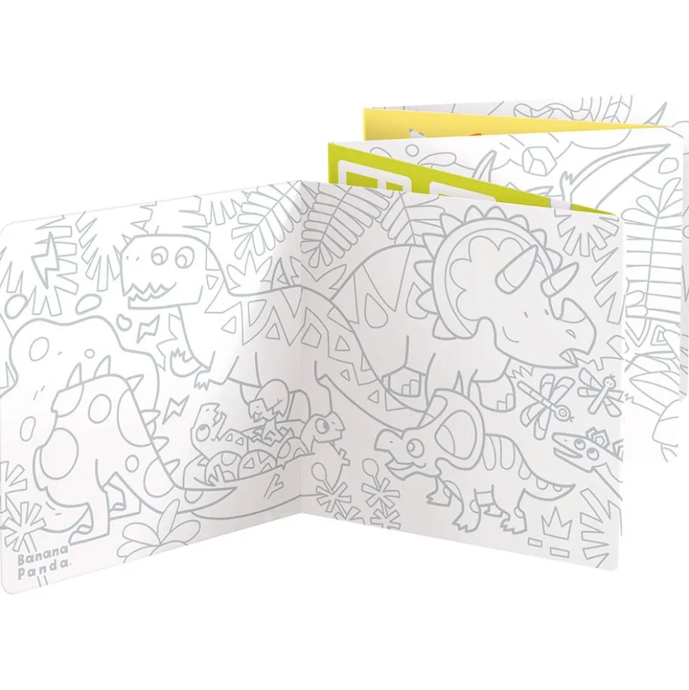 Colorea y aprende con dinosaurios, cuadernos para colorear extra largos