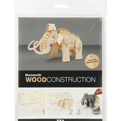 Construcción de madera para ensamblar mamut 3D
