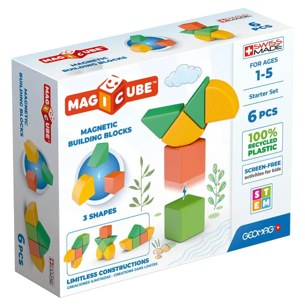 Construcción magnética Magicube green starter 6 piezas