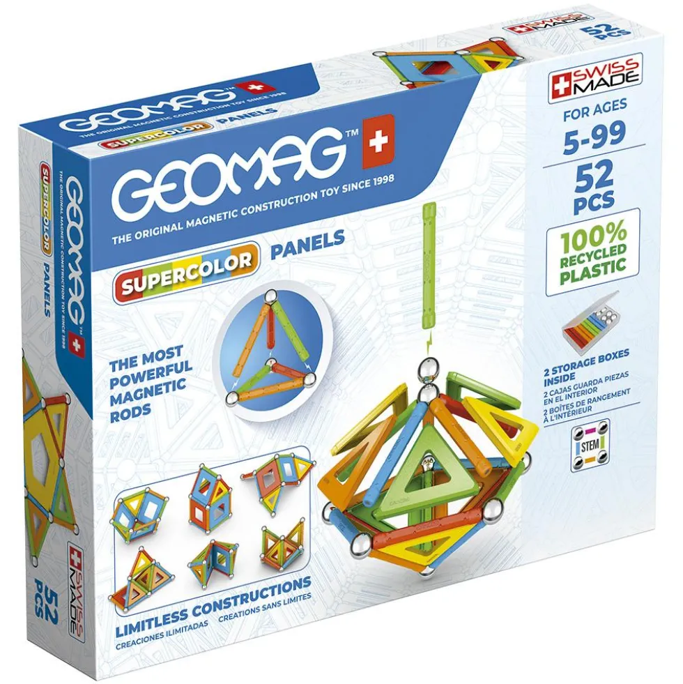 Construcción magnética 52 piezas Geomag Green supercolor