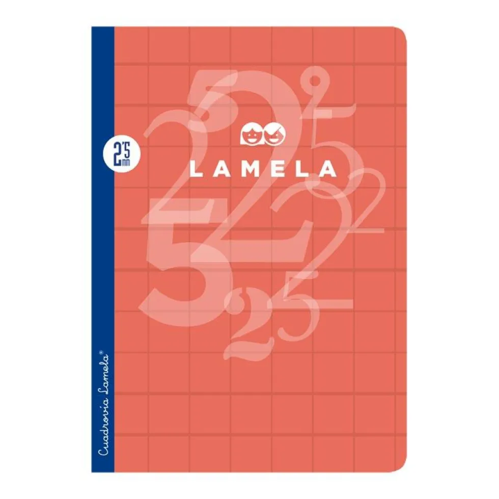 Cuaderno A4 cuadrovía 2,5mm. 50 hojas tapa cartoncillo plastificado colores surtidos