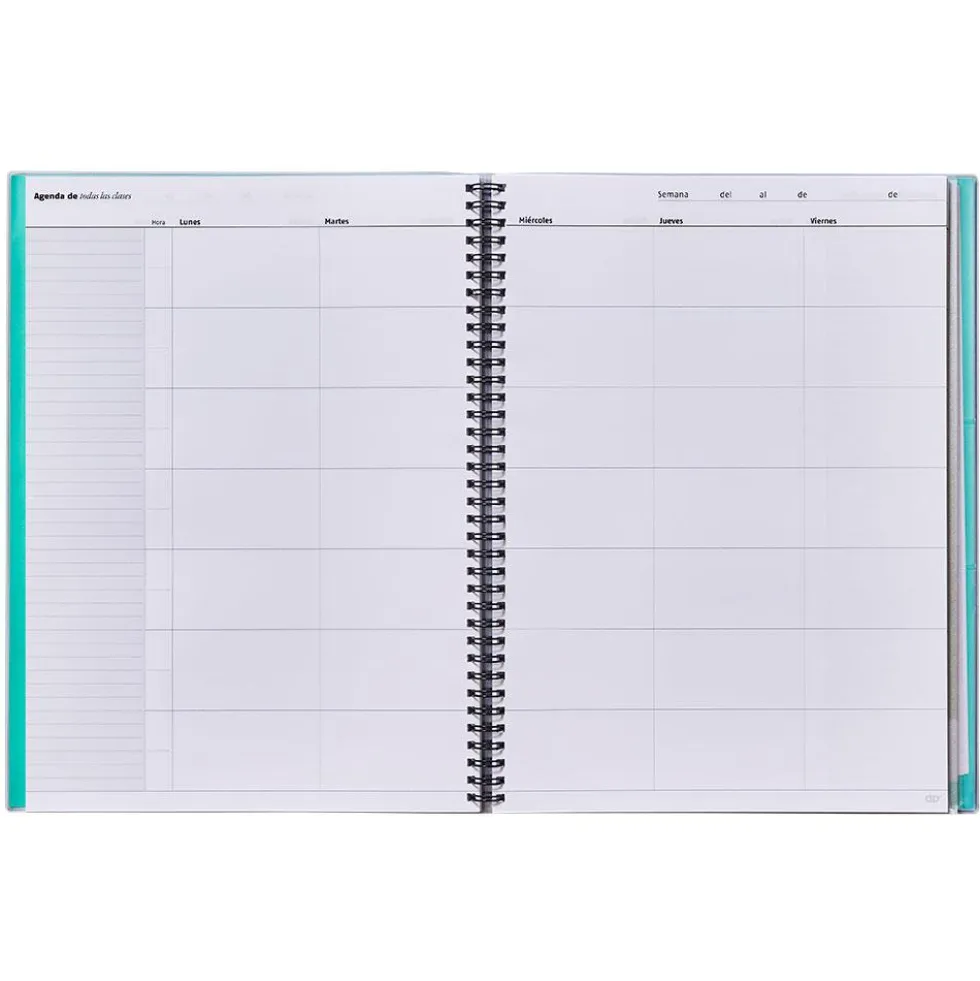 Cuaderno del profesor para todas las clases semana vista vertical