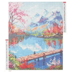 Cuadro mosaico con diamantes lago 40x50cm Diamond painting