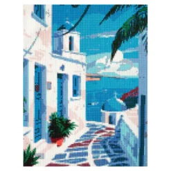 Cuadro mosaico con diamantes Grecia 30x40cm Diamond painting