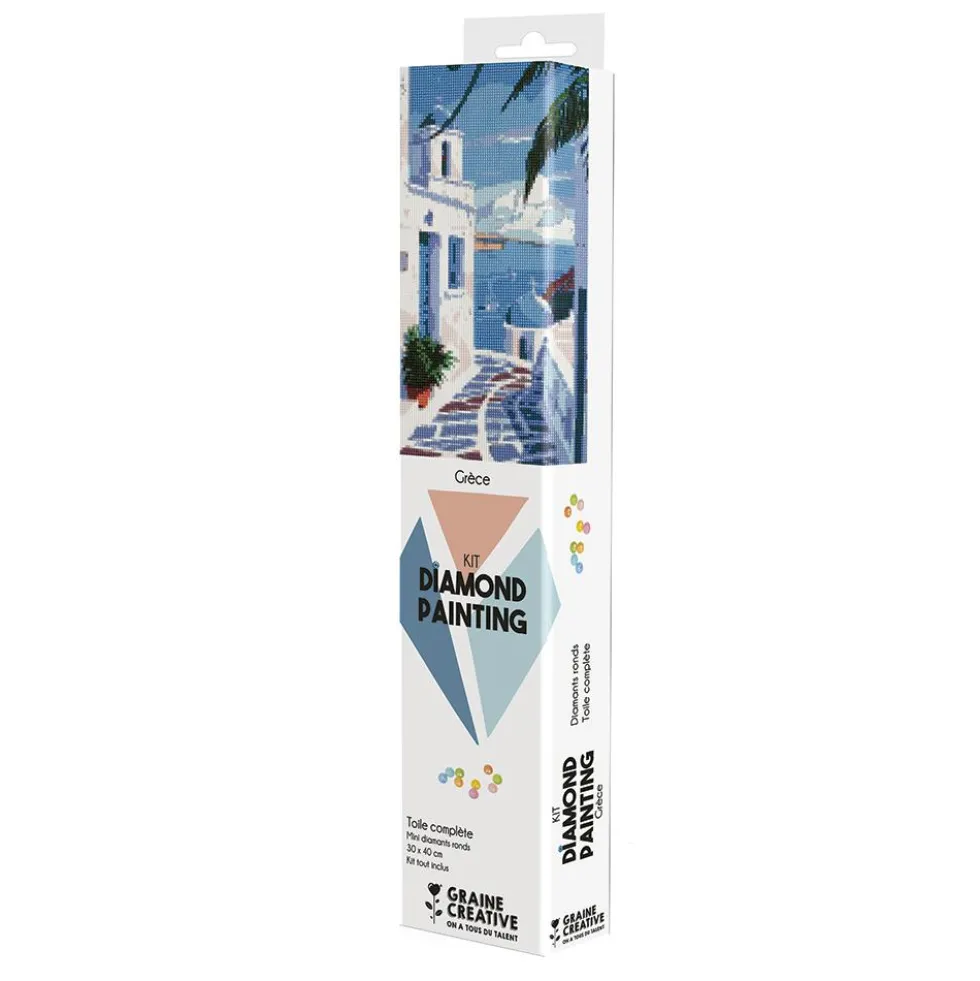 Cuadro mosaico con diamantes Grecia 30x40cm Diamond painting