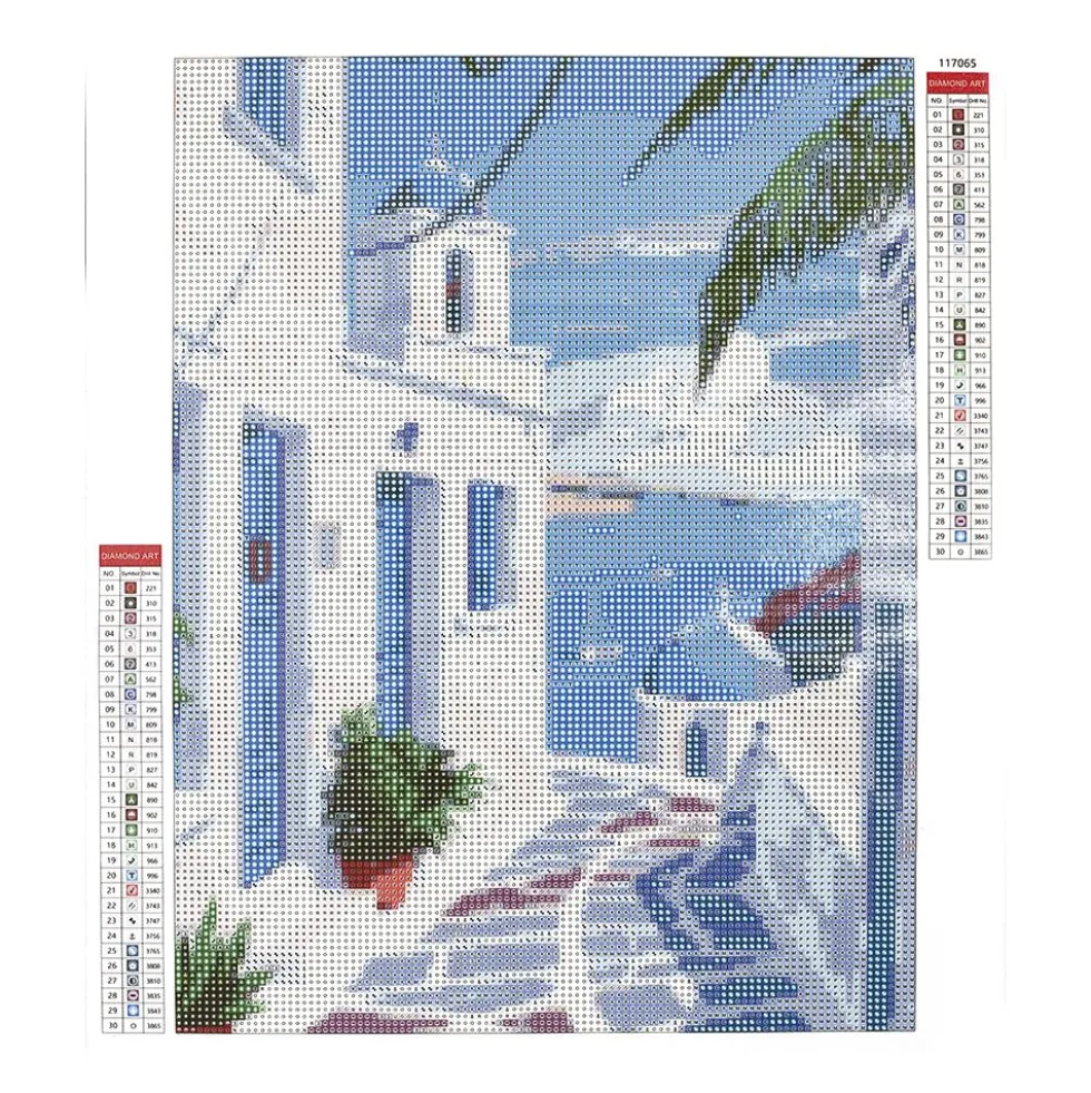 Cuadro mosaico con diamantes Grecia 30x40cm Diamond painting