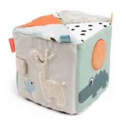 Cubo de tela con actividades sensoriales