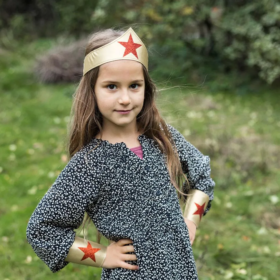 Diadema y muñequeras superheroína