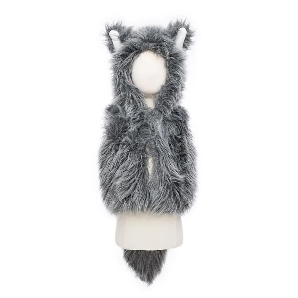 Disfraz lobo 3-4 años sudadera con capucha y guantes