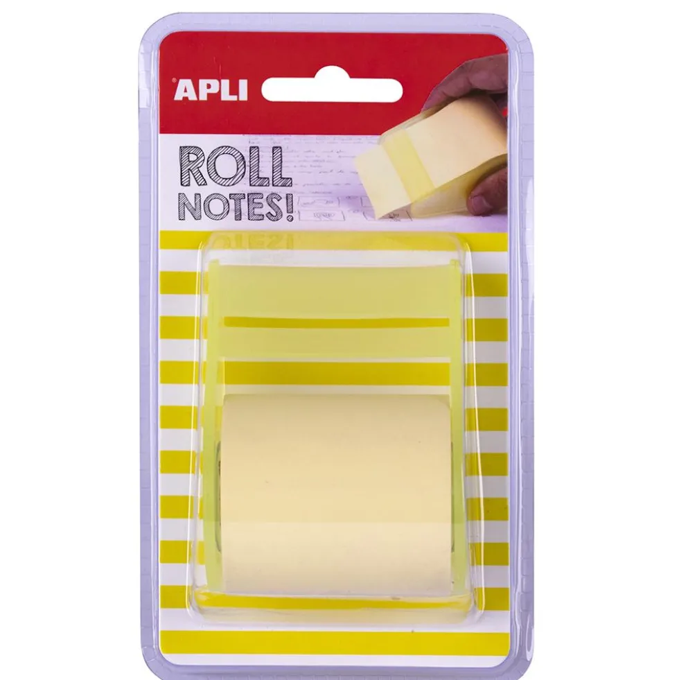 Dispensador notas adhesivas amarillo 50mm x 8m