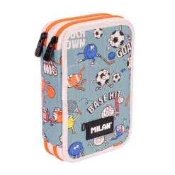 Estuche 2 pisos Sports 19,5x13x5cm con contenido