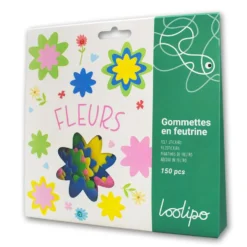 Flores de fieltro adhesivas 150 piezas
