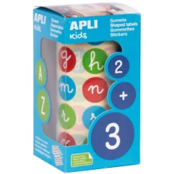 Gomets redondos letras minúsculas 2cm. rollo