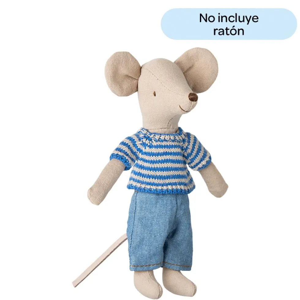 Jersey y pantalón azules para ratoncito 15cm