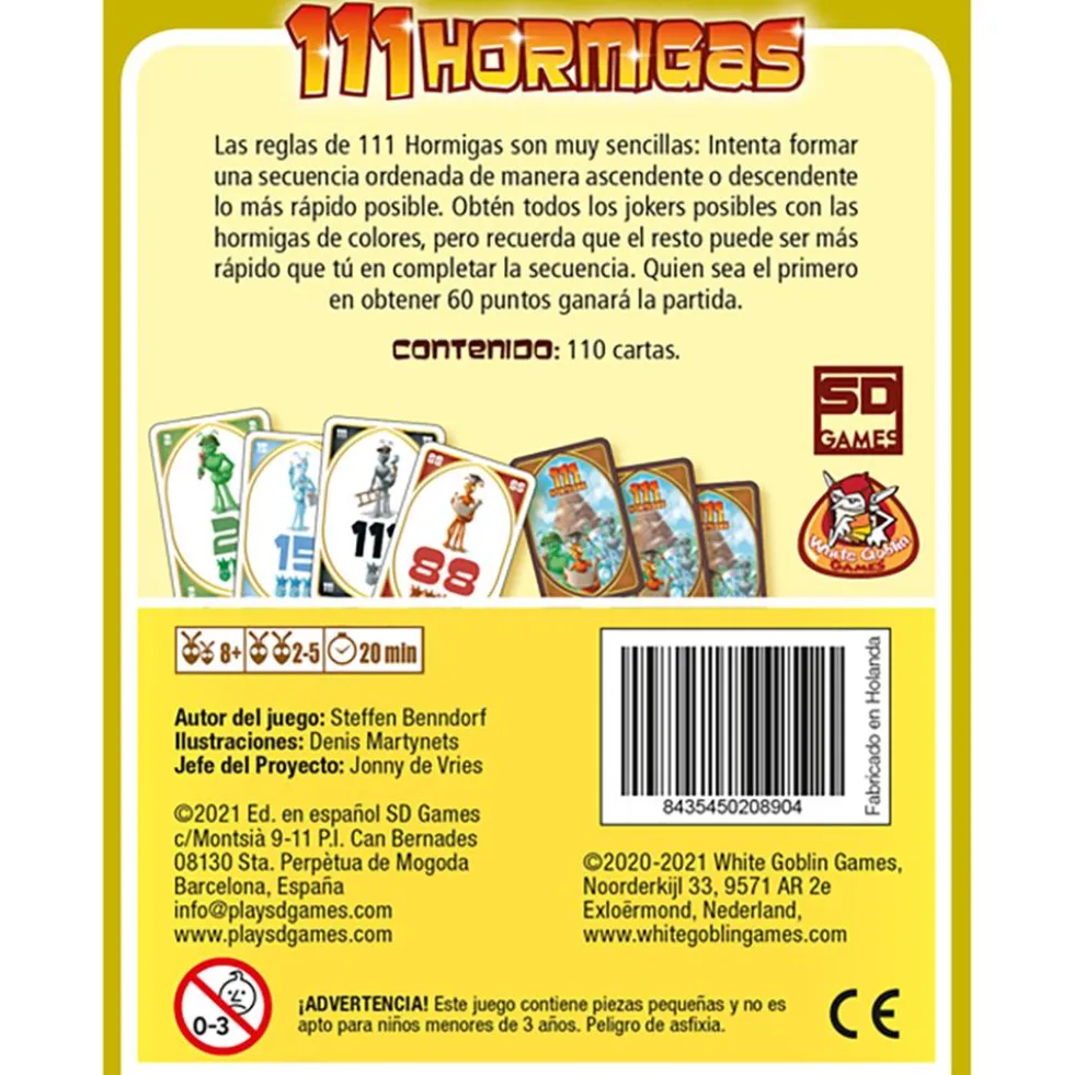 Juego de cartas 111 hormigas