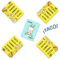 Juego de cartas Taco, Vuelta, Cabra, Queso, Pizza.