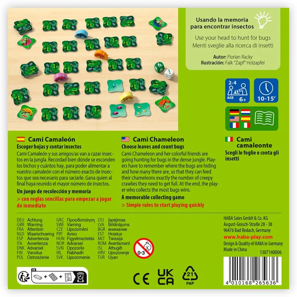 Juego de memoria Cami camaleón