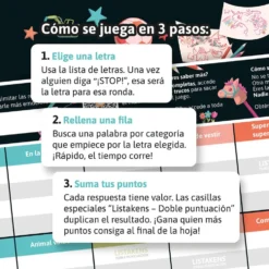 Juego de palabras Listos, listas y listakens junior