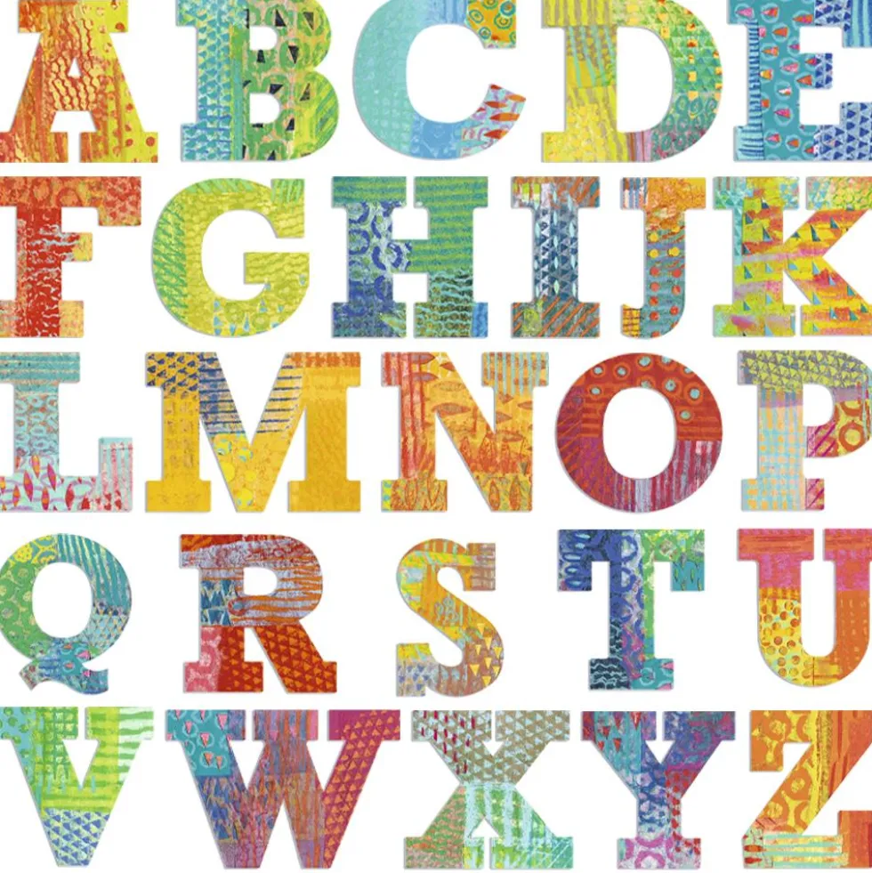 Letras de madera pavo real