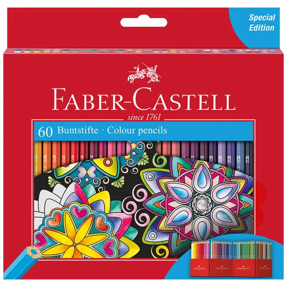 Lápiz color 60 colores con caja soporte Faber-Castell