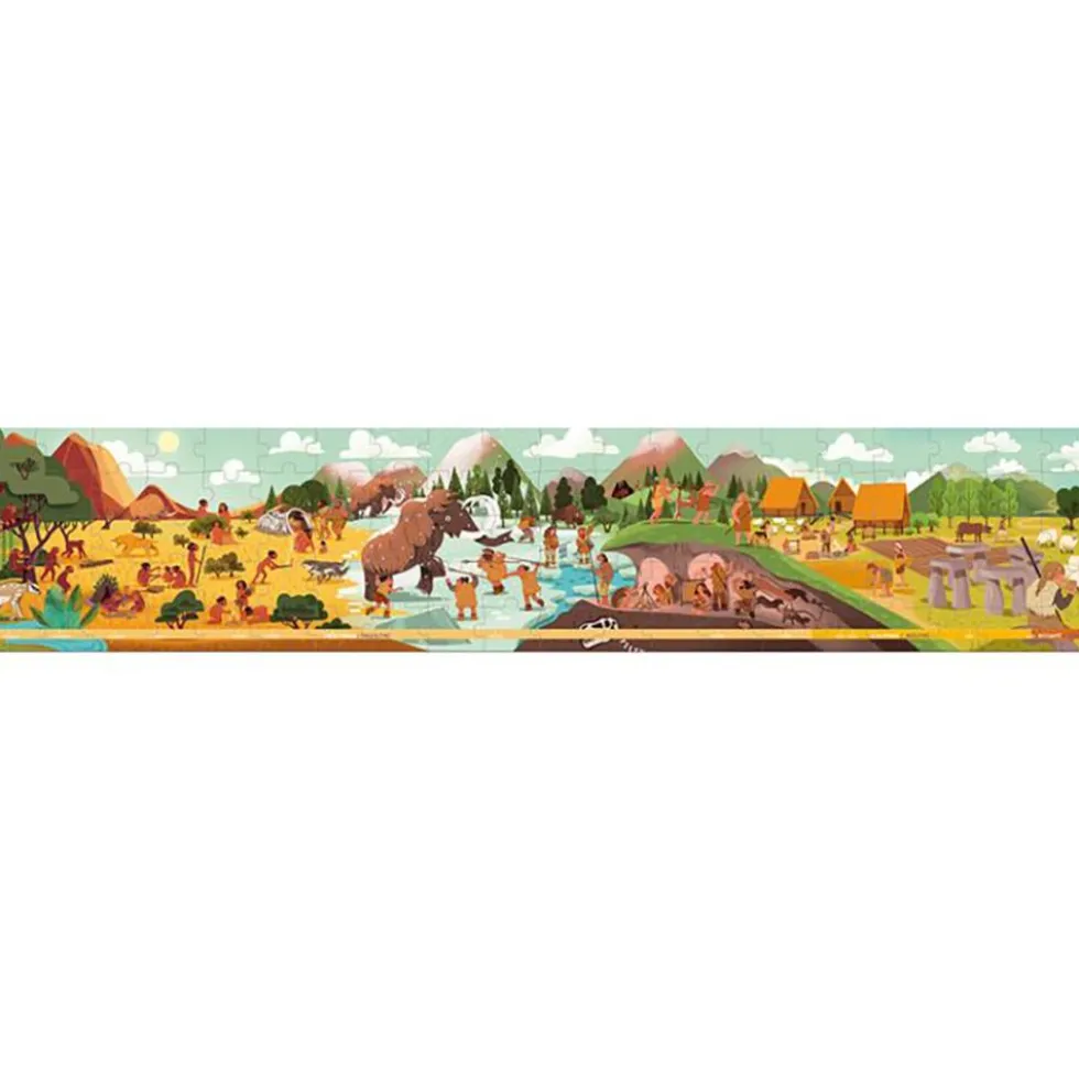 Maletín puzzle panorámico prehistoria 100 piezas
