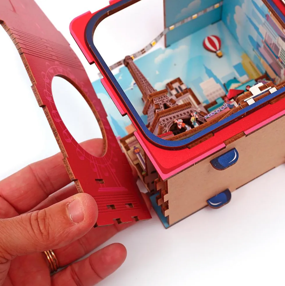 Maqueta TV 3D miniatura París con luz