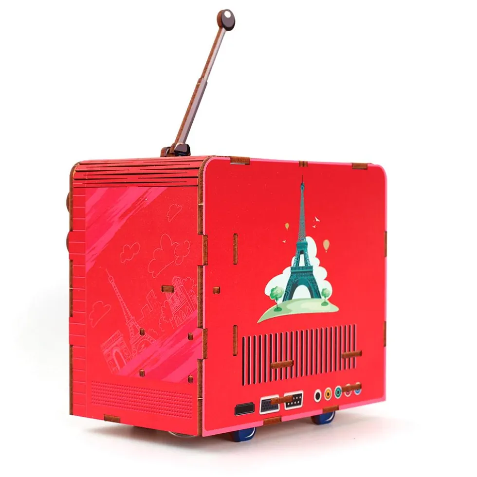 Maqueta TV 3D miniatura París con luz