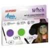 Maquillaje caracterización al agua bruja 3 colores.