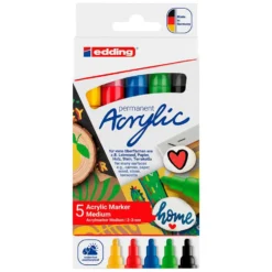 Marcador edding acrylic 5100 5 colores