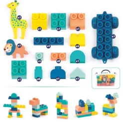 Mi primer set de construcción Briqui 53 piezas 1 vehículo 2 animales