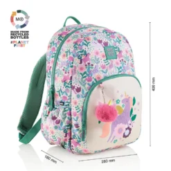 Mochila doble Roma Magic Unicorn reciclada 28x16x40cm